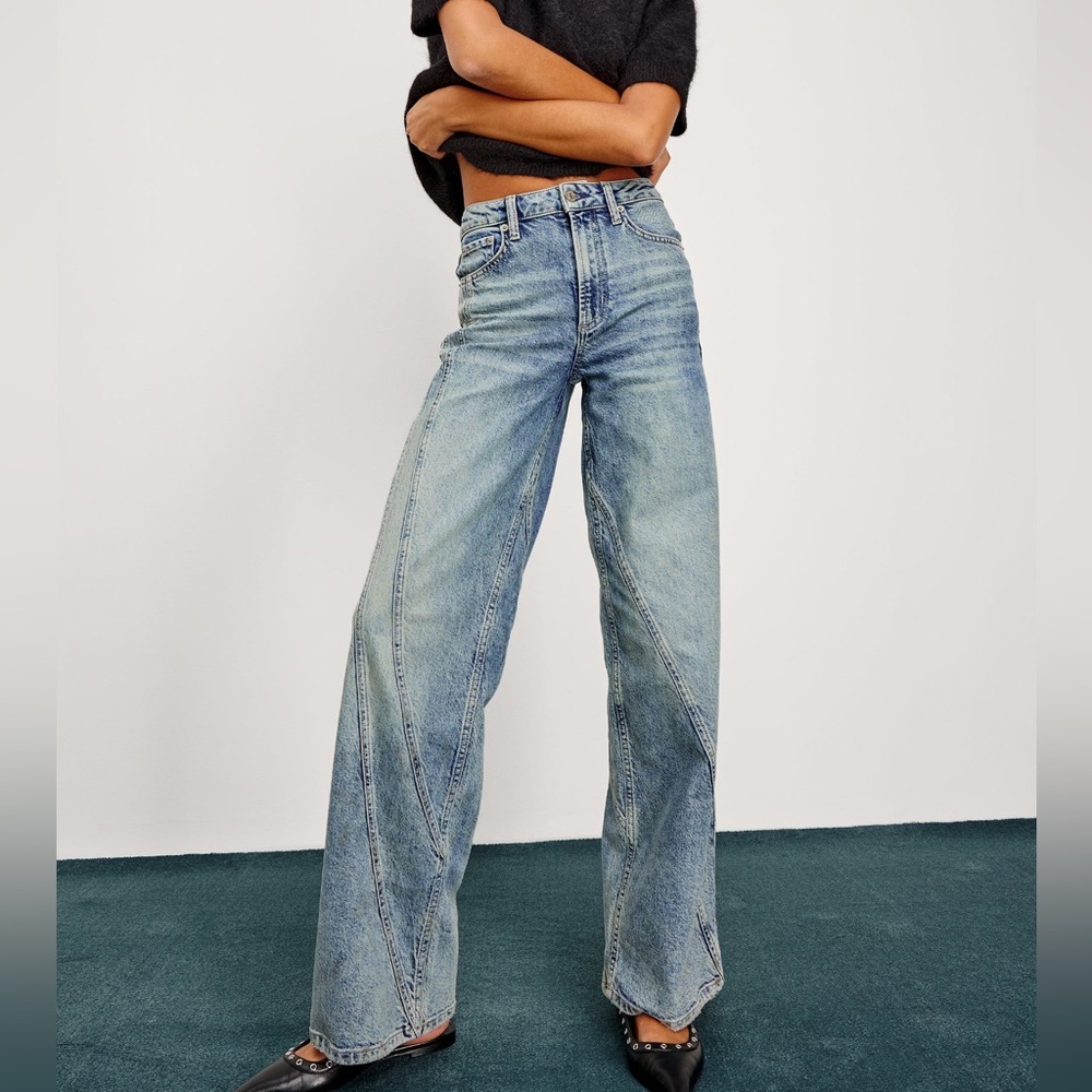 Rails Getty High Rise Twist Seam Wide Leg Jeans in Desert Sky - 25